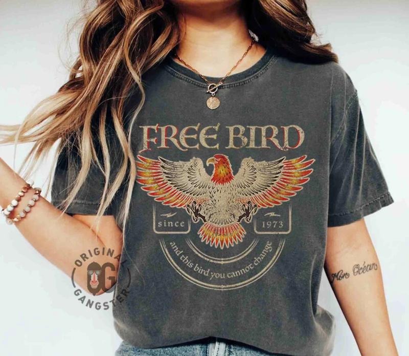 Free Bird Shirt, Old School Band T-shirt, Retro Music Shirt, Ropck Band Tee