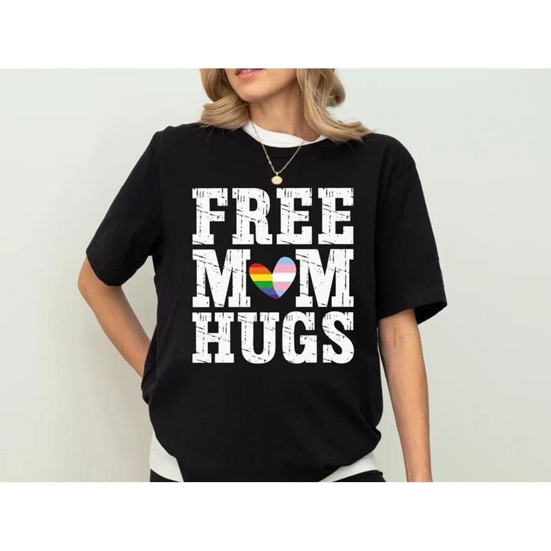 Free Mom Hugs Pride Tshirt, Pride Month Shirts, Proud Mom Shirts, Lgbtq Shirts, Unisex Short Sleeve Tee