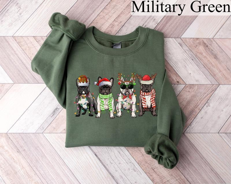 French Bulldog Sweatshirt, Dog Lover Gift, Holiday Sweaters, Christmas French Bulldog Shirt, Christmas Crewneck, Dog Mom Shirt, Xmas Shirts