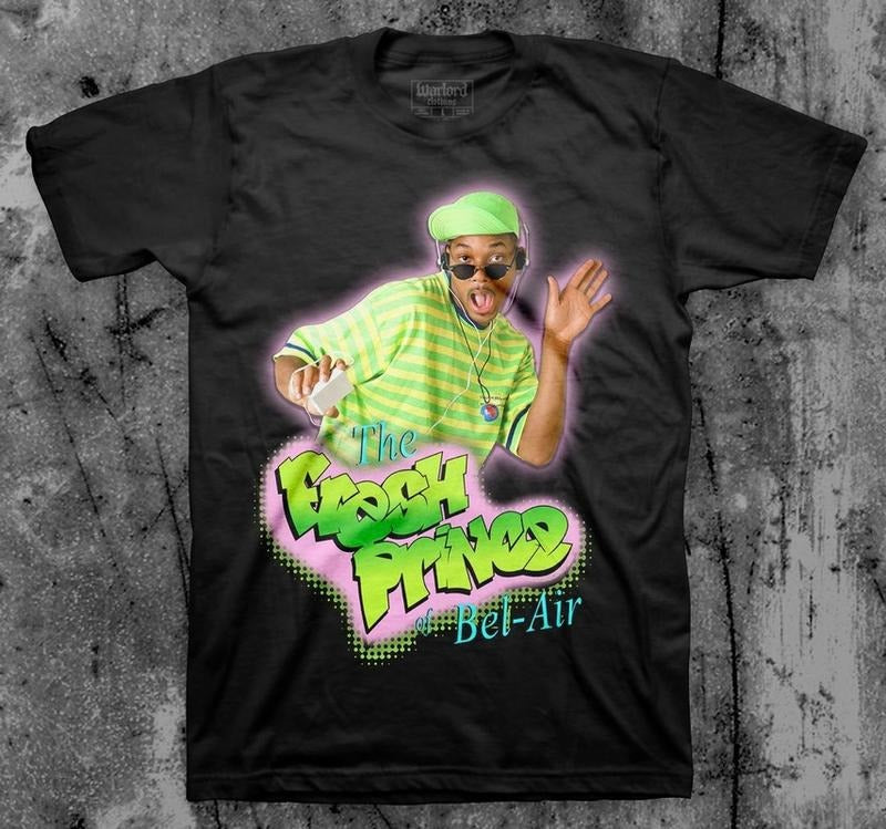 Fresh Prince Neon Graphic Funny 90s Cartoon Inspired Throwback Vintage Shirt