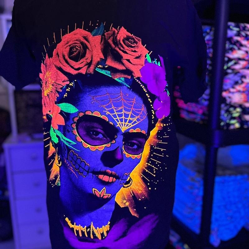 Frida catrina doble vista t-shirt Casual Cotton Black