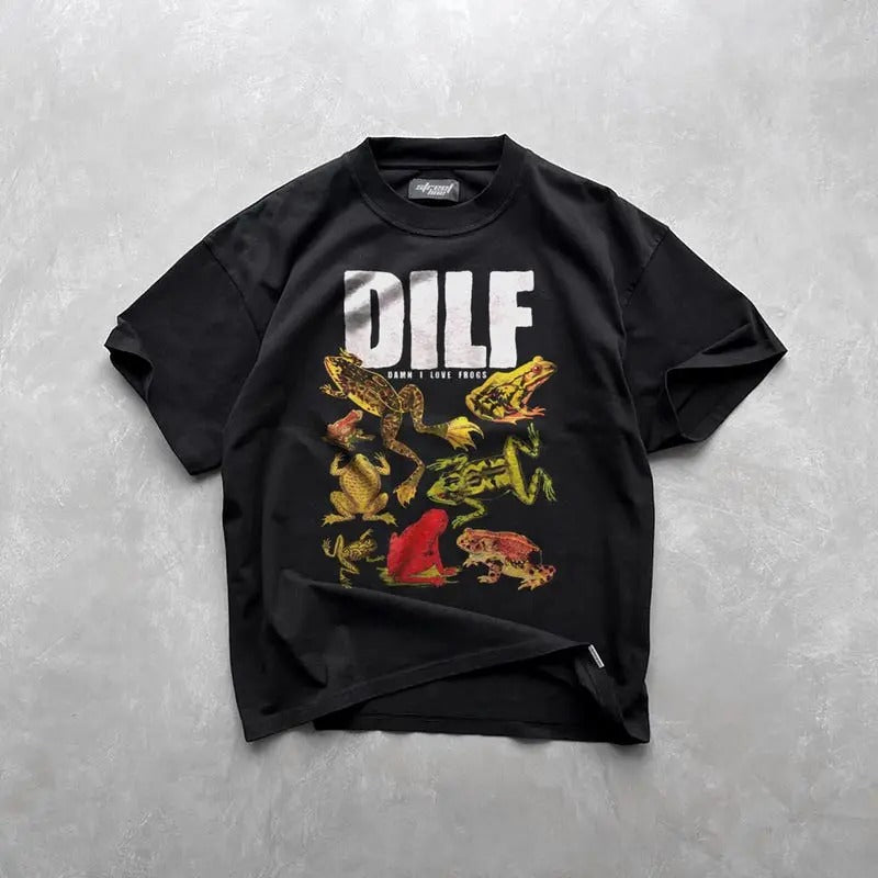 Frog Lover DILF Man I Love Frogs Funny Meme Adult Mens Womens Gift Cool Joke Fashion Top Retro Tee T-Shirt, Gifts for him, Sarcasm