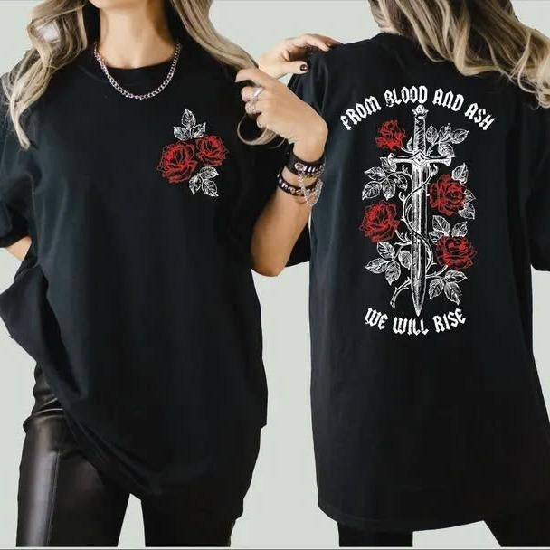 From Blood and Ash We Will Rise Comfort Colors Shirt, Book Lover Gift