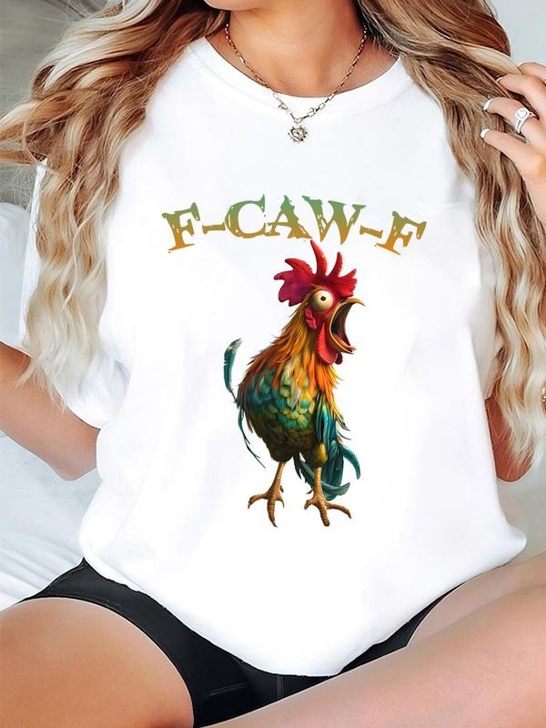 Funny Chicken Shirt, F-Caw-F T Shirt, Trendy Black Chicken Shirt