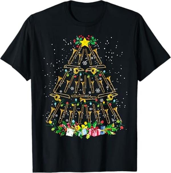 Funny Christmas Shirt, Christmas Gift, Music Lover Santa T-Shirt - Menswear Top
