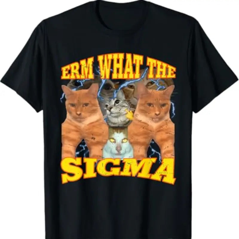 Funny Erm What The Sigma Cursed Mewing Cat T-Shirt