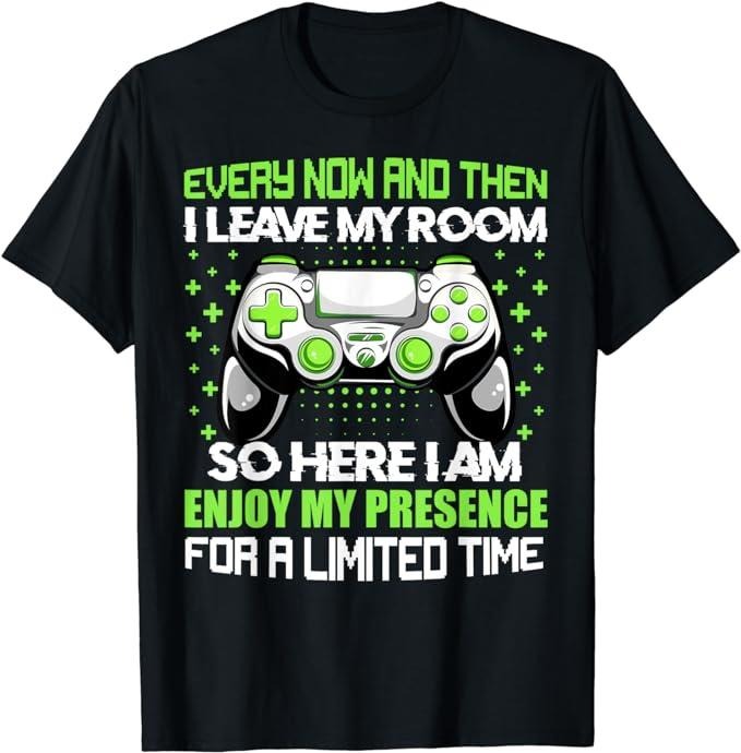 Funny Gamer Shirts, Special Gifts For Gamers, Funny Gamer Every Now And Then I Leave My Room Gaming T-Shirt Menswear Casual Classic