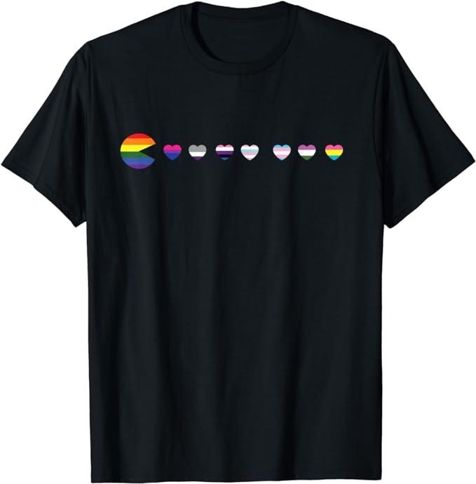 Funny Gamer Shirts, Special Gifts For Gamers, Video-Game Funny Gaming LGBT-Q Ally Pride Flag Gamer T-Shirt Menswear Casual Classic