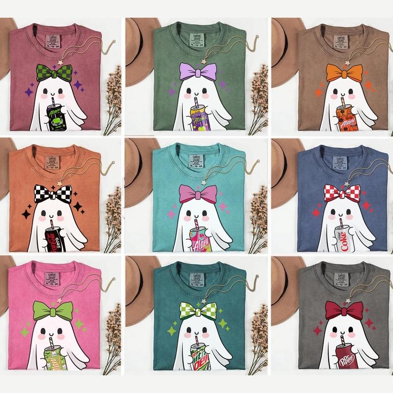 Funny Ghost Drinking Halloween Shirt, Diet Coke Ghost Tshirt, Funny Skeleton Pepper T Shirt, Drinking Lover Shirt, Spooky Ghost Shirt