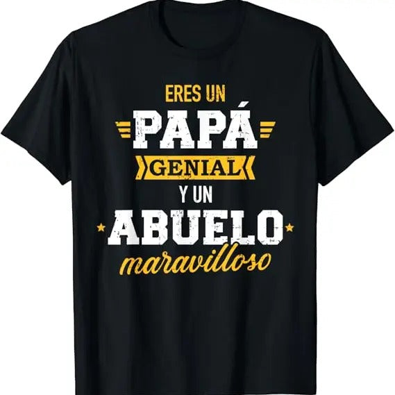 Funny Grandpa Shirt, Gift For Grandfather, Eres un papá genial y un abuelo maravilloso T-Shirt Menswear Casual Cotton Top