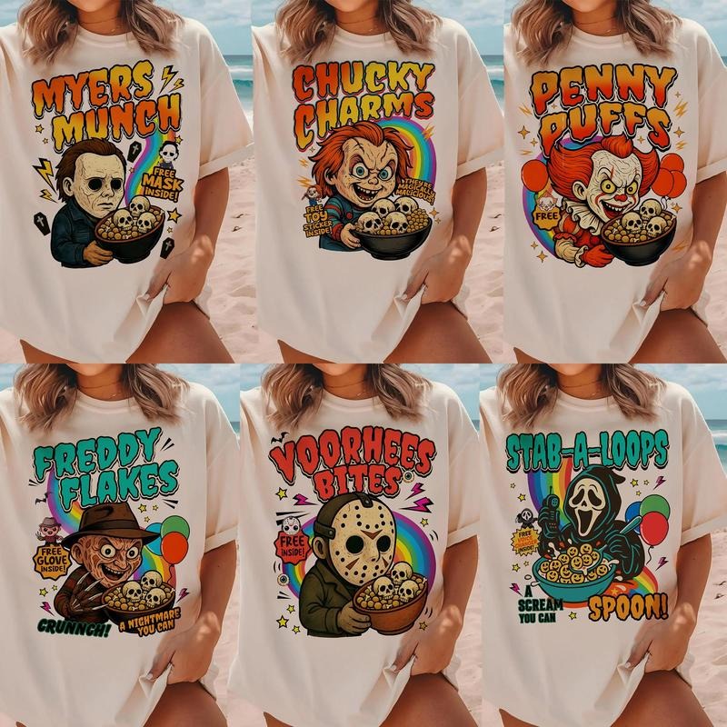 Funny Horror Character Breatfast Shirt, Funny Horror Quotes Shirt, Scary Movies Shirt, Love Horror Movie, Halloween Shirt