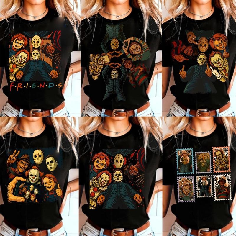 Funny Horror Character Cereal Tshirt, Horror Movie Characters Shirt, Scary Movies Shirt, Spooky Season Gift, Halloween Movie Shirt