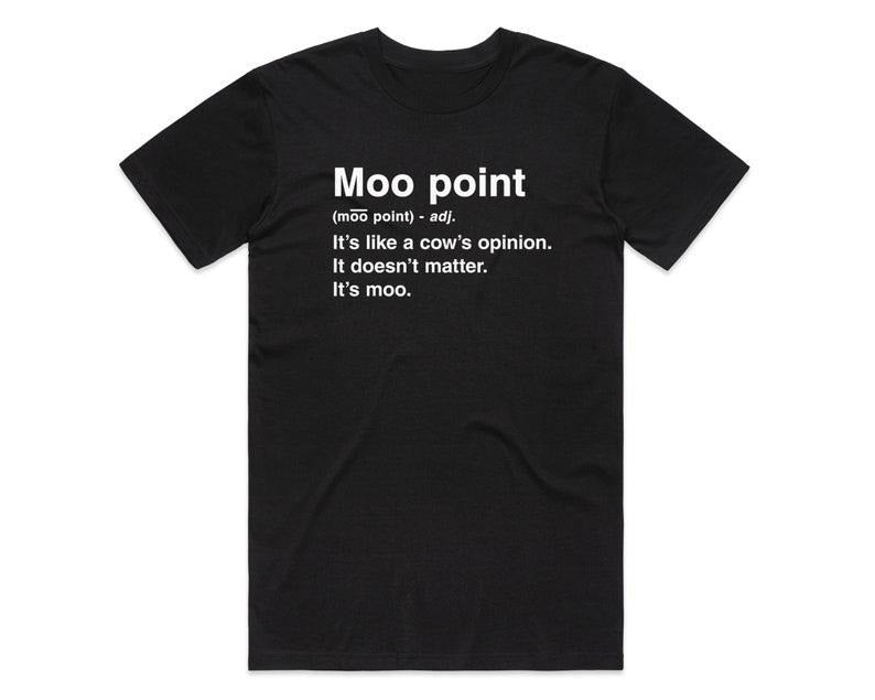 Funny Meme Shirt, Moo Point Definition Friends Tee, Top Joey Tribbiani Retro 90's Gift Unisex T-Shirt