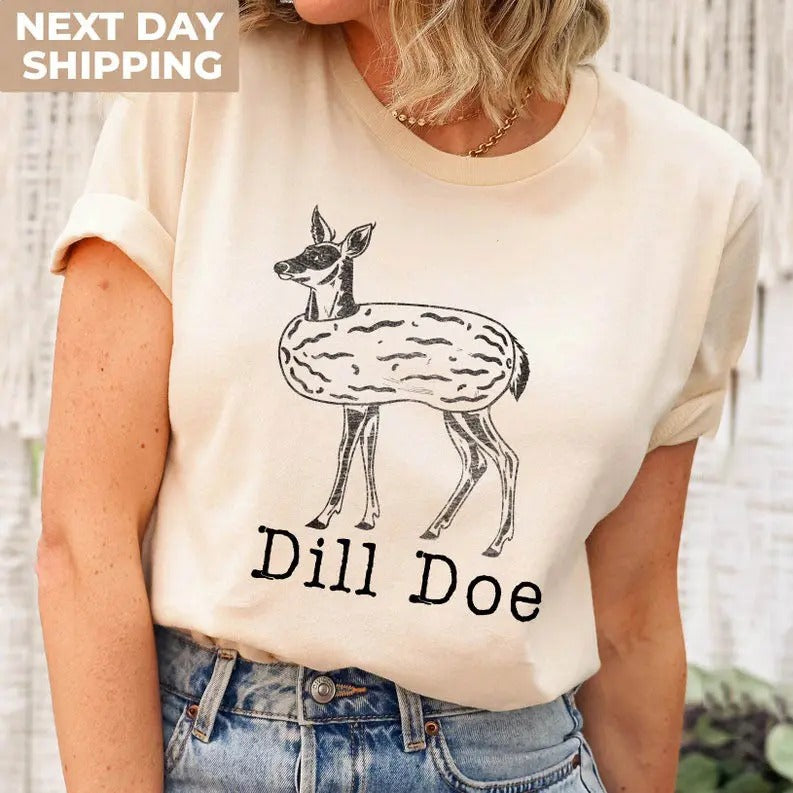 Funny Men's Comfort colors Shirts, Dill Pickle Shirt, Dill Doe Tee, Pickle Shirt, Men Shirt, Ironic Shirts, Joke Shirts, Pun Shirt Clothing Fitted Soft Summer Top Womenswear