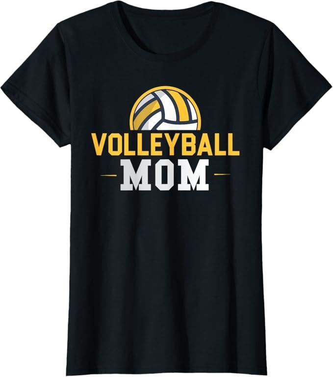 Funny Mother Shirts, Gift For Mom, Volleyball Mom Gift Funny Sports Mom Mothers Day T-Shirt - Menswear Top