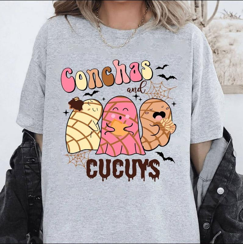 Funny Pantasmas Ghost Pan Dulce Shirt, Cute Ghost Conchas Shirt, Latina Shirt, Mexican Halloween Shirt, Halloween Gift