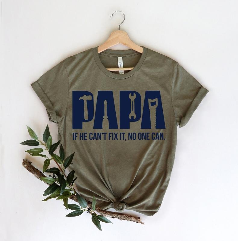 Funny Papa Birthday Shirt,Fixer of Things Shirt,Papa Tools Shirt,Papa Shirt,Papa can fix it tool box Shirt,Father's Day Shirt,Gift for Papa style 02