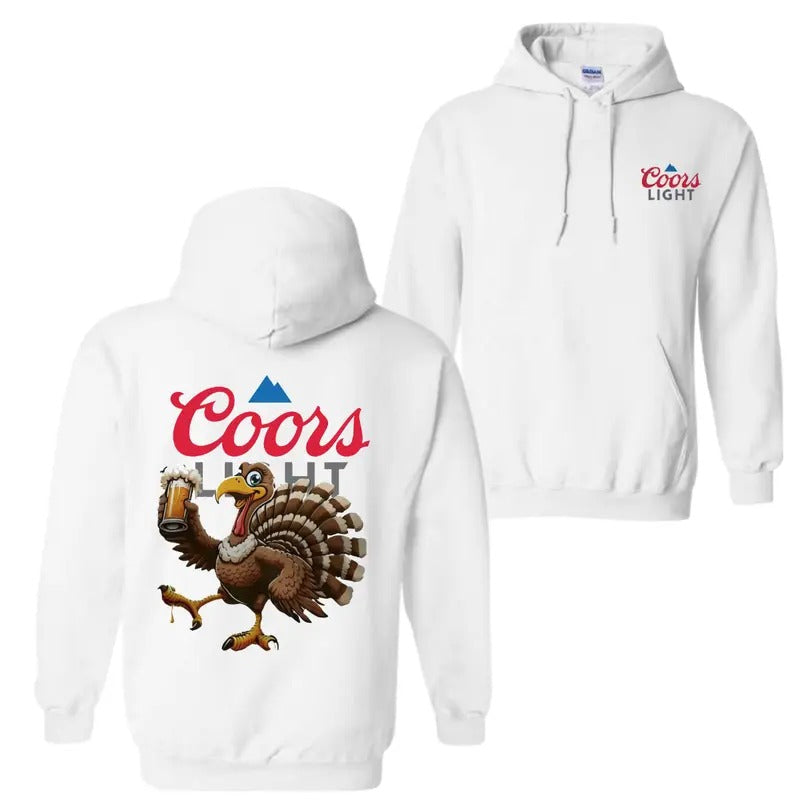 Funny Thanksgiving Turkey Basted - Coors Light Hoodie, T-Shirt For Men For Women