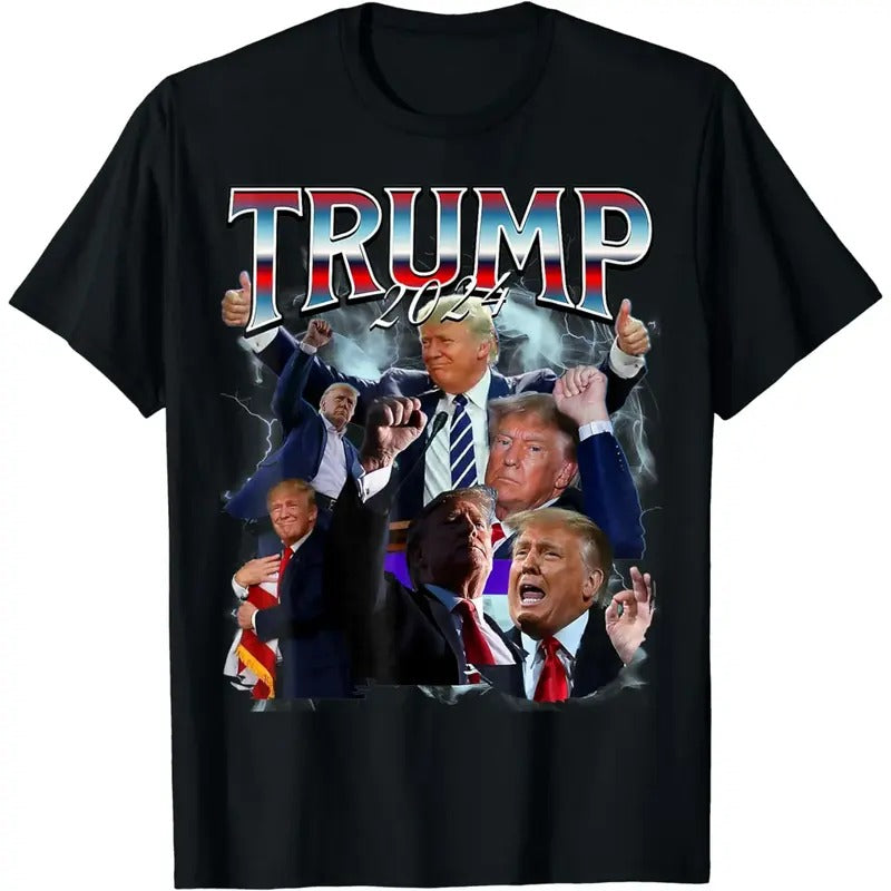 Funny Trump 2024 90s Trendy Fnny Style Men Women T-Shirt, Cotton Fabric Unisex Classic Top