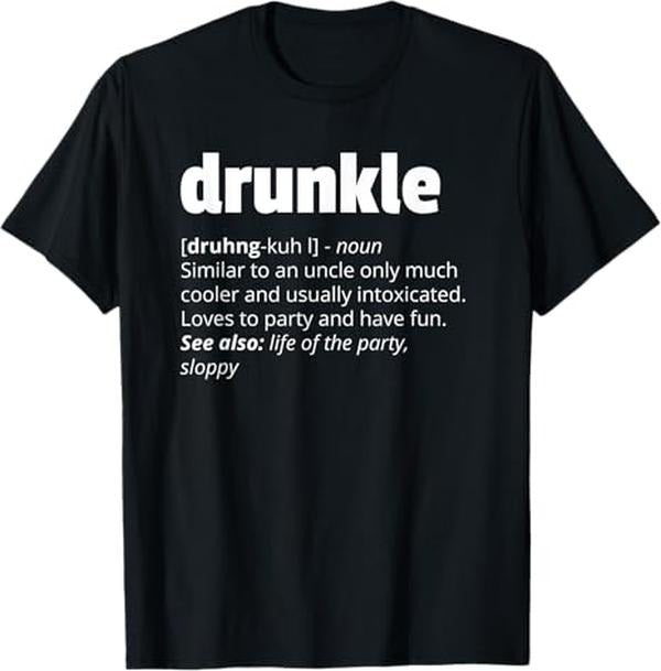 Funny Uncle Shirts, Gifts For Uncle, Drunkle Drunk Uncle T-Shirt - Menswear Casual Cotton