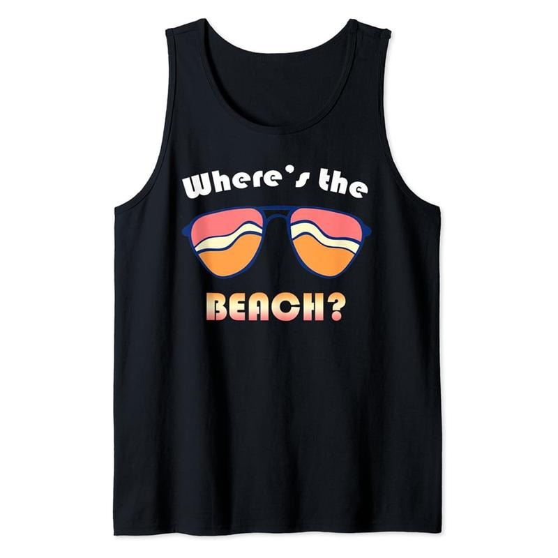 Funny Vacation Tank Top, Jersey Shore Family Vacation Where Is The Beach Funny Tank Top Unisex Casual Cotton