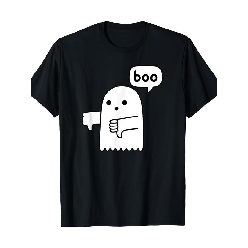 Funny thumb down Ghost Scream Boo Disapproves T-shirt -100% Cotton Made in USA