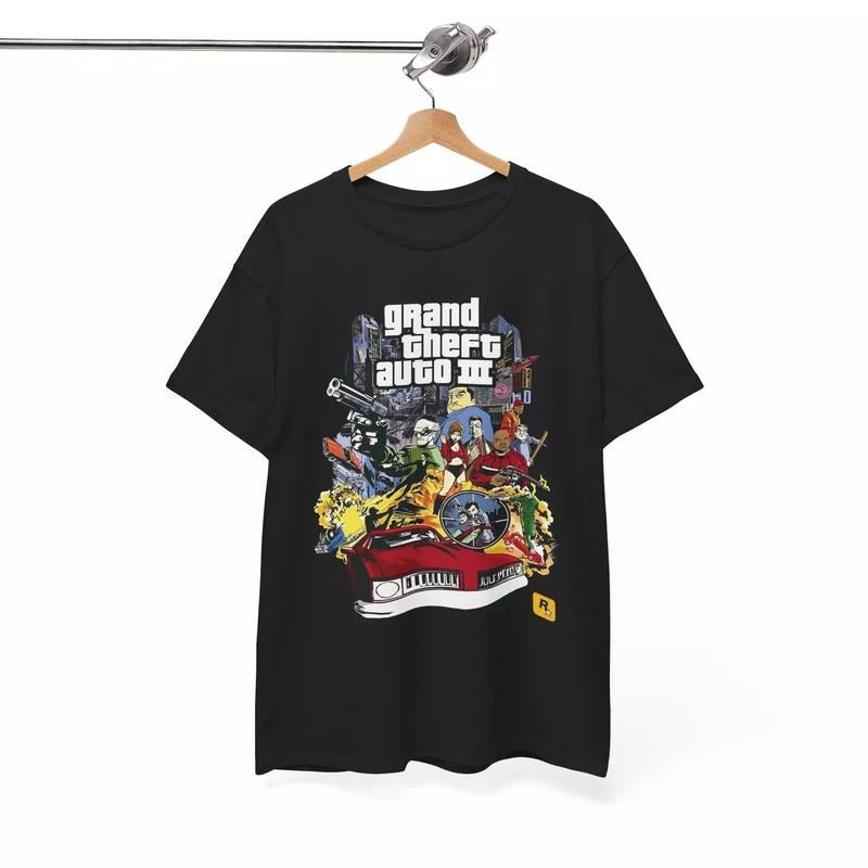 GRAND THEFT AUTO 3 T SHIRT GRAND AUTO SAN ANDREAS GTA 6 VICE CITY ROCKSTAR