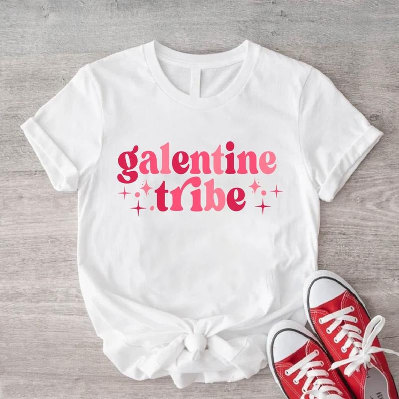 Galentine Tribe Shirt, Best Friend Valentine's Day T-Shirt, Girls Trip Group Valentine's Day Tee, Gift Shirt For Girlfriend.