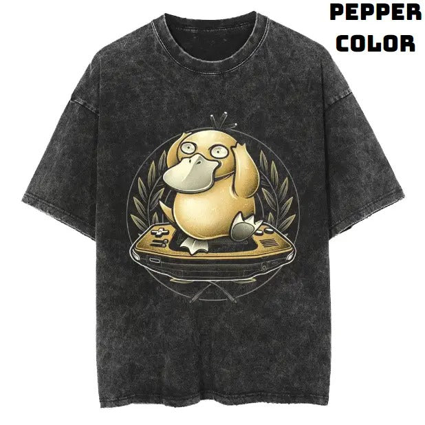 Gamer Psyduck Vintage Tee, Psyduck T-Shirt, Vintage Graphic Tees, Anime Accessories, Unisex Anime Pokemon Shirt Top Menswear Womenswear Streetwear