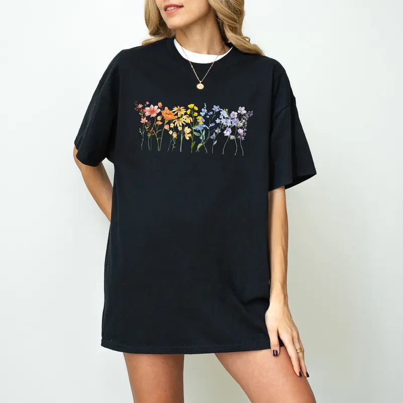 Gay Pride Wildflowers Shirt Subtle Pride Shirt Discreet Pride Shirt Subtle Gay Pride Pride Outfit Rainbow Flowers Shirt LGBTQ Pride T Shirt
