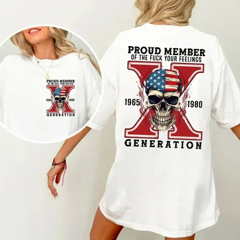 Generation X Fafo Shirt Two Side Tee Shirt, Gen X Halloween, Raised On House Water And Neglect, Unisex Short Sleeve Tee Shirt, Casual Clothing