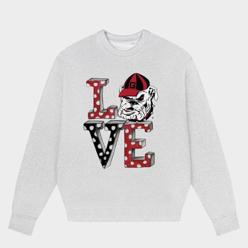 Georgia Bulldogs Tiny Turnip Youth Love Sweatshirt, College NCAA Hoodie, Vintage College Football Crewnecks