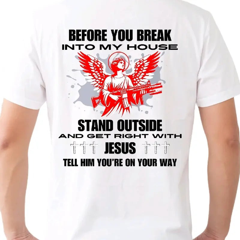 Get Right With Jesus T-shirt Menswear, cotton Top Underwear, Crewneck t shirt