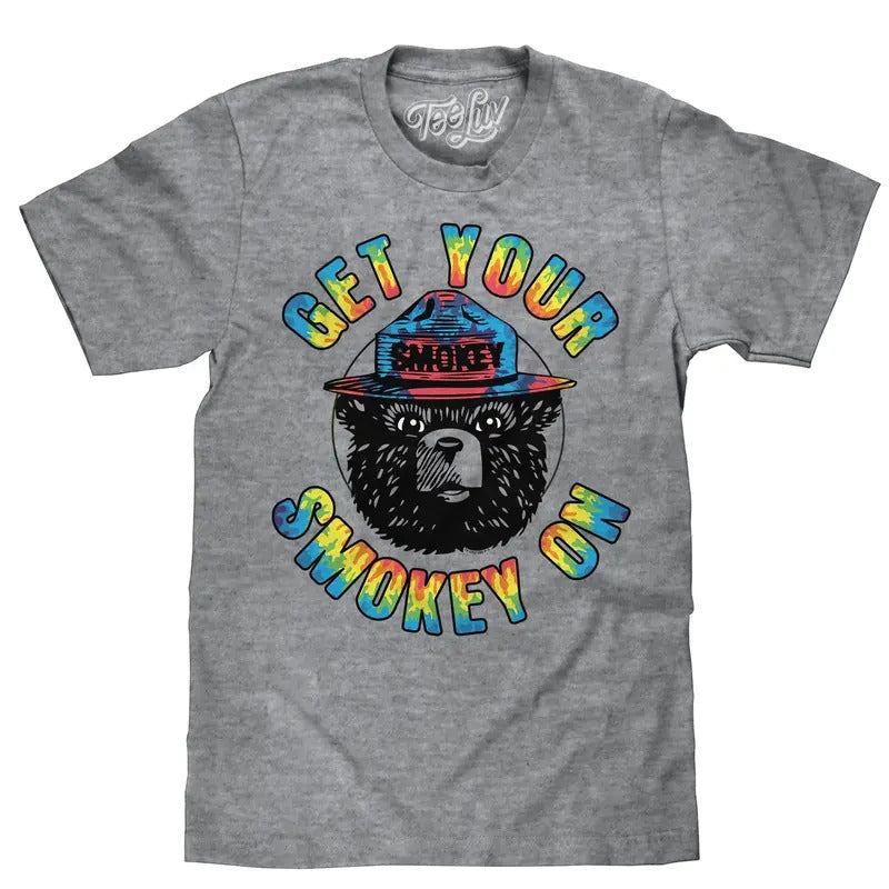 Get Your Smokey On Tie Dye T-Shirt - Gray