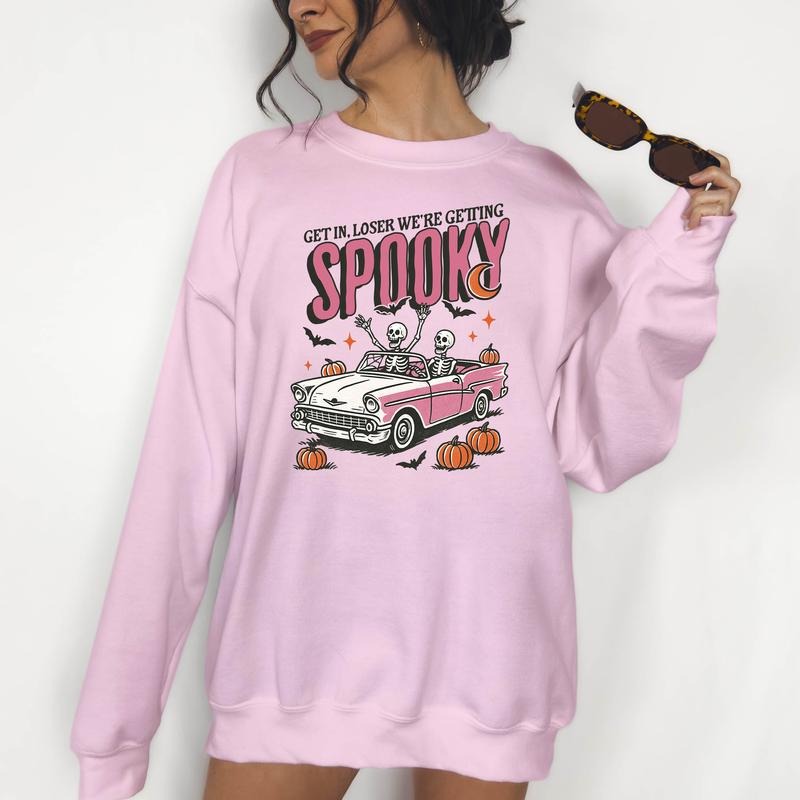 Get in Loser, We're Getting Spooky - Unisex Crewneck Sweatshirt, Hallowen Theme, Funny Apparel, Gift Idea, Relaxed Fit, Casual Apparel