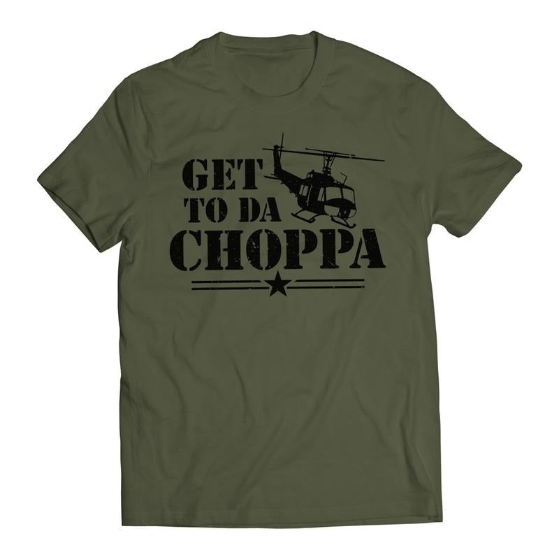 Get to Da Choppa Funny Retro 80's Arnold Army Men's Graphic T-Shirt Machine Washable Comfortable Fit Casual Wear