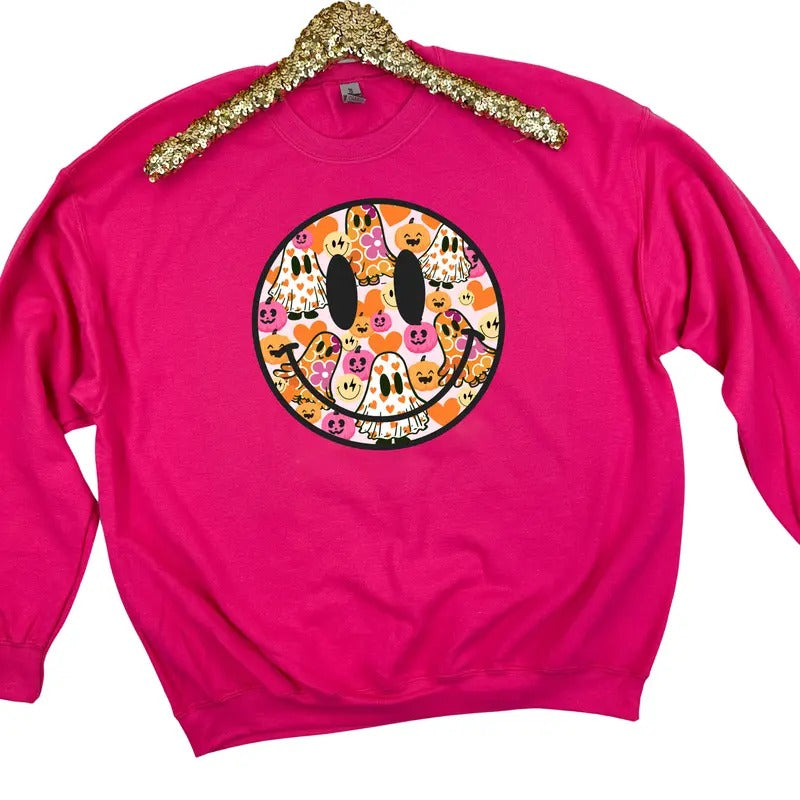 Ghost & Pumpkin Happy Face Sweatshirt 'NLB'