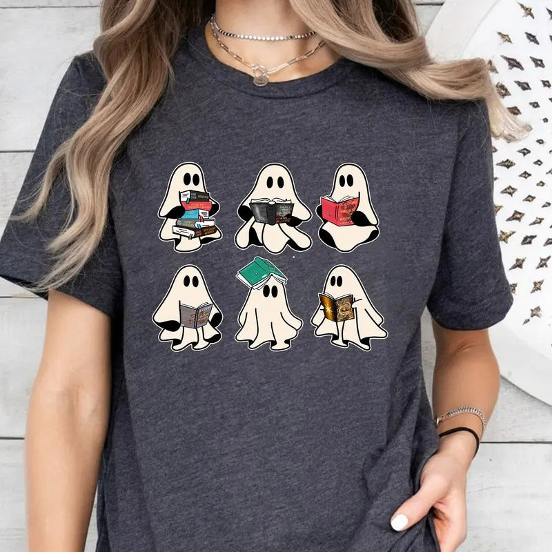 Ghost Book Shirt, Ghost Book Shirt, Acotar Ghost T-Shirt, Halloween Shirt, Summerween Tee, Ghost Reading Book Tshirt, Bookish Ghost Sweatshirt, Ghost Sweatshirt