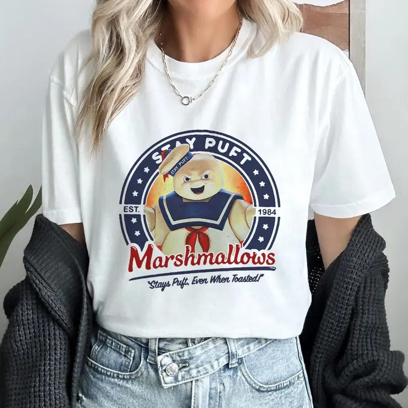 Ghostbusters Shirt Stay Puft Marshmallow Man Even When Toasted Shirt Funny Halloween T Shirt