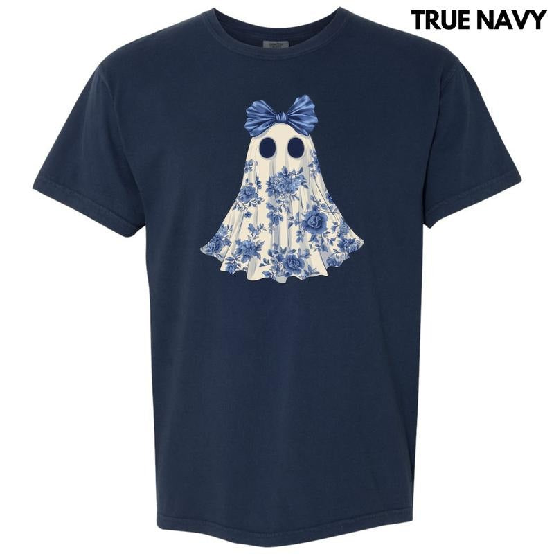 Ghostly Blue Florals Comfort Colors T-Shirt 'NLB'