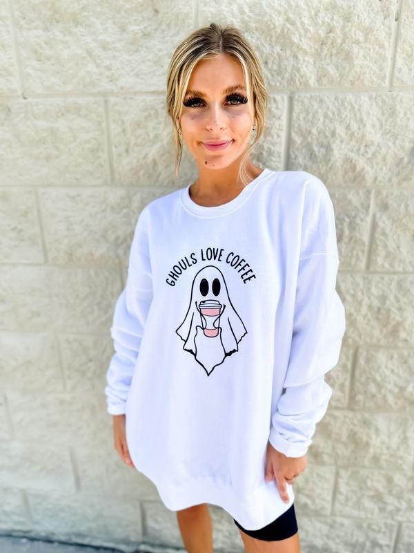 Ghouls Love Coffee Graphic Sweatshirt