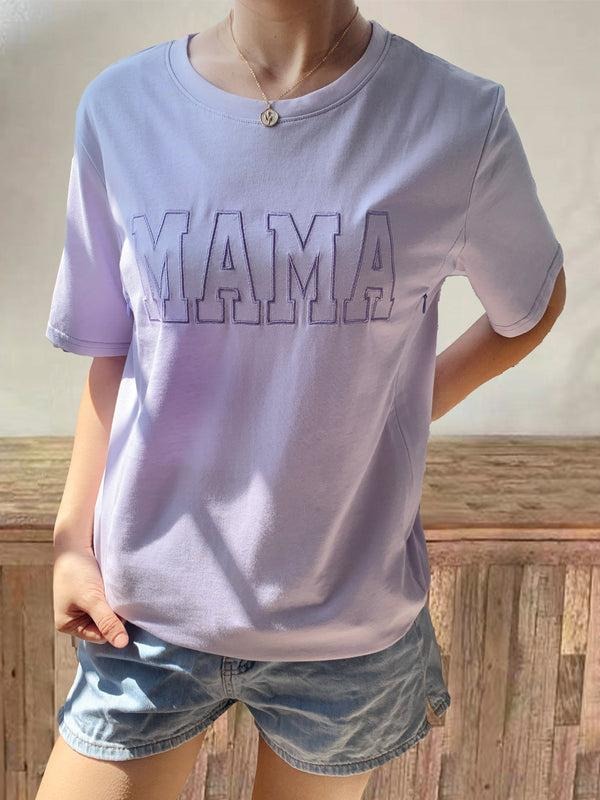 Giftifymama Lavender MAMA Embroidered Nursing T-shirt