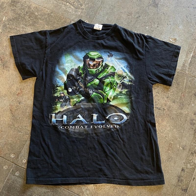 Gildan Halo Combat Evolved Video Game Tee Menswear Cotton T-Shirt with Digital Print Design for Streetwear