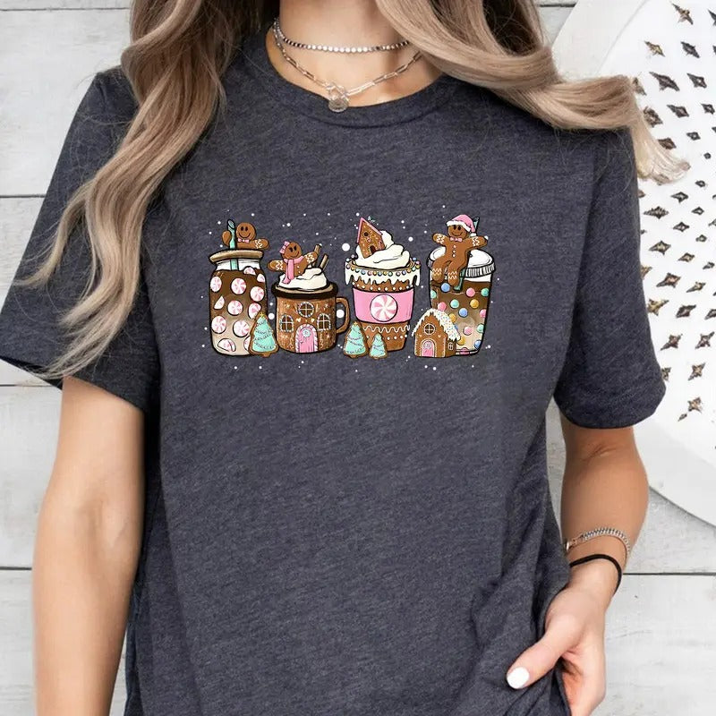 Gingerbread Christmas Coffee Sweatshirt, Christmas Coffee Sweatshirt, Gingerbread Christmas Crewneck, Women Xmas Holiday Sweater, Xmas Shirt, Coffee Lover Gift Shirt, Christmas Latte Drink Crewneck