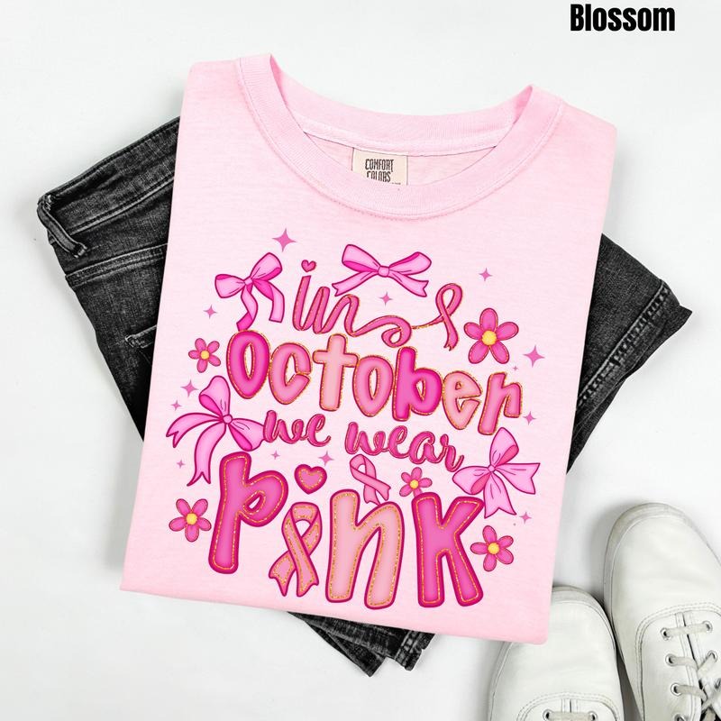 Girly Pink October Comfort Colors T-Shirt 'NLB'