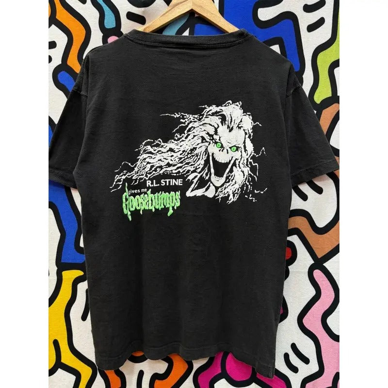 Gives Me Goosebumps RL Stine Shirt, 90s Movie Vintage Shirt, Halloween Spooky Season Tshirt, Gift For Halloween Party Shirt goosebumps books