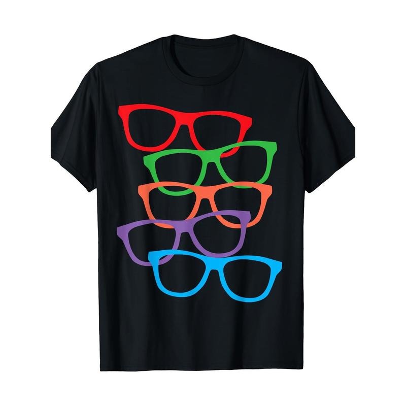 Glasses print, perfect adult glasses 100% cotton T-shirt Made in USA