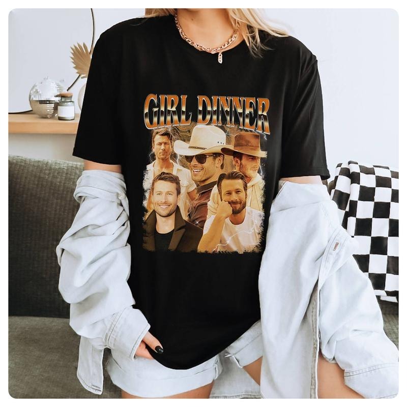 Glen Powell Girl Dinner Shirt Glen Powell Vintage Shirt glen powell if you feel it chase it Shirt Twister Movie Shirt