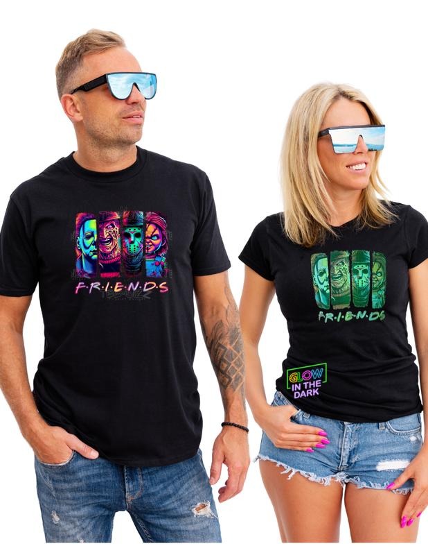 Glow Halloween FRIENDS: Glow in the dark Unisex graphic Halloween T-shirt