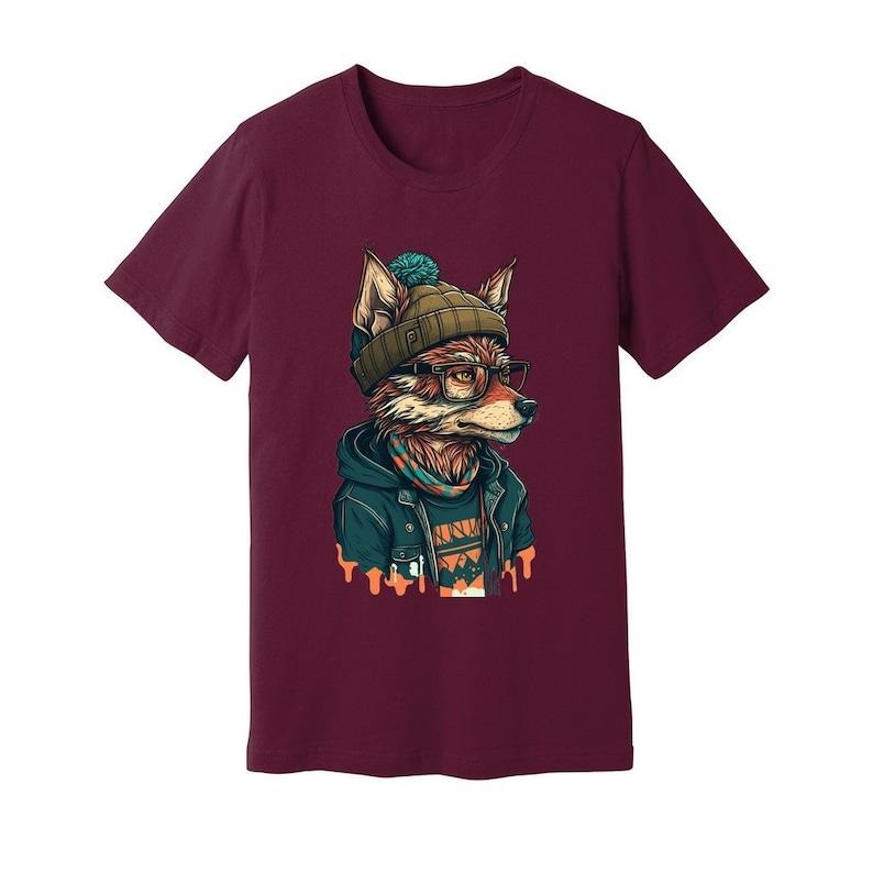 Gnoll Hipster Graphic T Shirt Hoodie Sweater, Fantasy Monster T-shirt, Dungeons and Dragons Shirt, Unisex Tee, Funny Shirt, RPG Tee, Fox Shirt, Fox Hipster Shirt